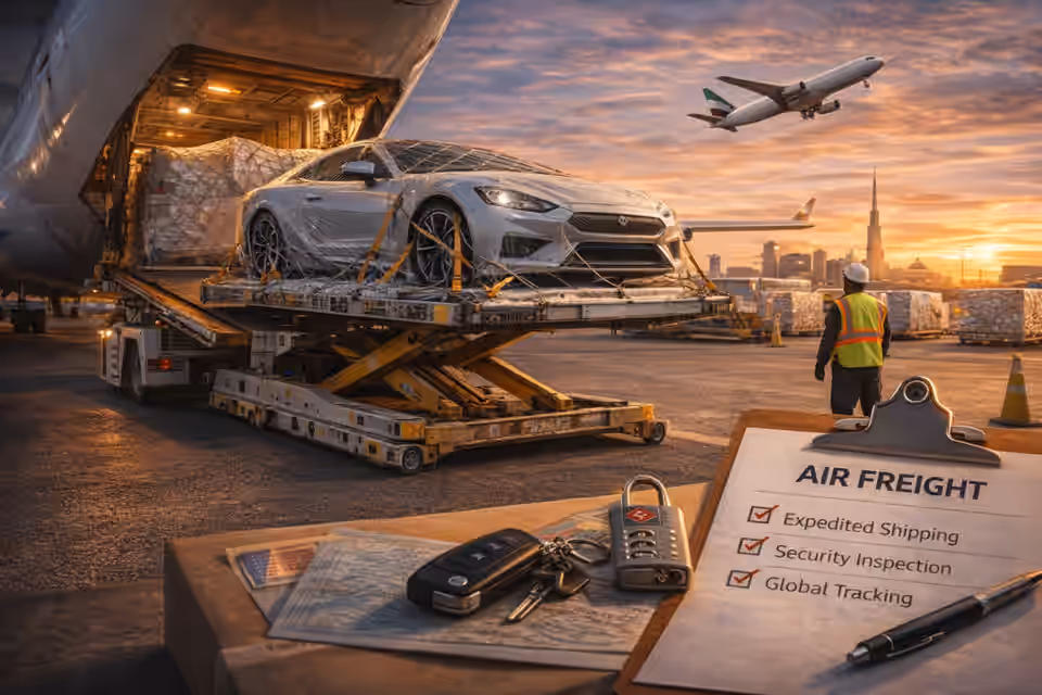Vehicle air freight from Dubai