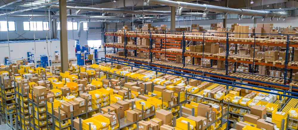 Professional movers loading boxes into a shipping container for international relocation